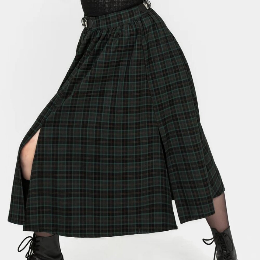 Nightingale Buckled Check Midi Skirt, US Size 8/UK12/EU40 - Picture 2 of 10